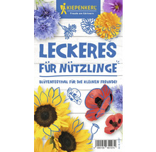 Kiepenkerl Leckeres für Nützlinge Saatgutmischung Verpackung mit Blumenillustration