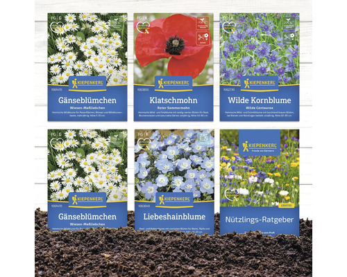 Blumensamen von Kiepenkerl für Gänseblümchen, Klatschmohn, Kornblumen und andere Wildblumen
