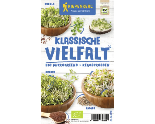Kiepenkerl klassische Vielfalt Bio Microgreens und Keimsprossen Verpackung