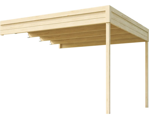 Dachanbau Gartenhaus Outdoor Life Felix 3/Fynn 3 300 x 300 cm natur Holzcarport mit Pfosten und Dach