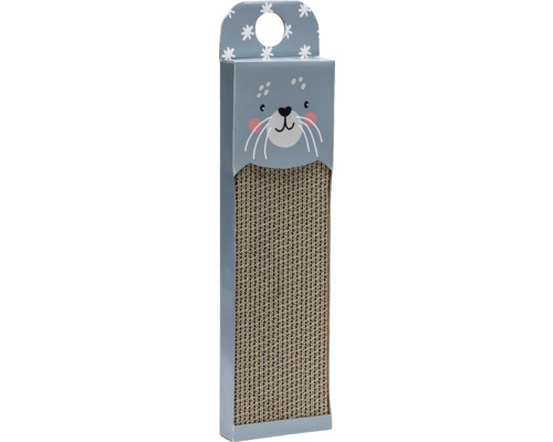 Kratzbrett für Katzen mit Tiergesicht auf der Verpackung