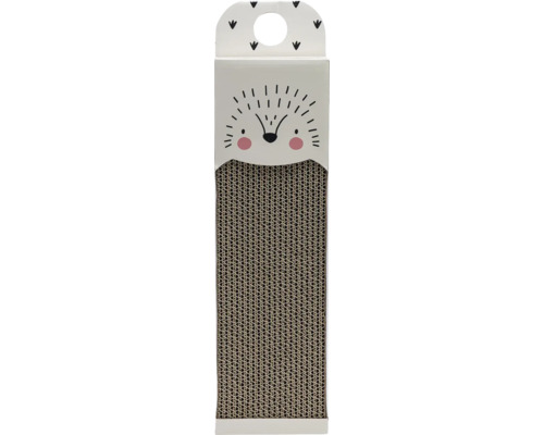 Kratzmöbel beeztees Karton Kratzbrett Igel ca. 45 x 13 x 2 cm Karton, mit Katzenminze, beige und braun Katzenkratzbrett mit Igeldesign für die Krallenpflege