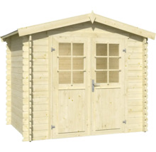 Abri de jardin en bois avec double porte et fenêtres