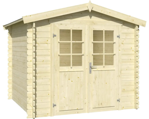 Abri de jardin en bois avec double porte et fenêtres