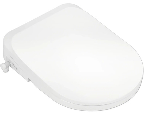 Weißer Toilettensitz mit seitlicher Steuerung