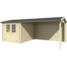 Gartenhaus aus Holz mit Doppeltür und Vordach