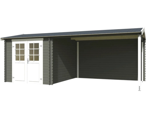 Gartenhaus mit Doppeltür und Anbau