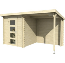 Abri de jardin en bois avec porte et véranda