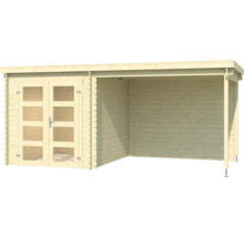 Abri de jardin en bois avec double porte et extension