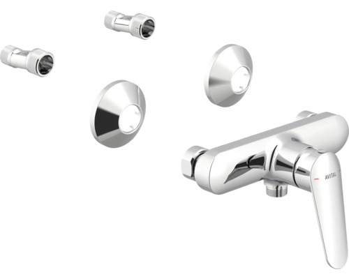 Avital Brausethermostat mit S-Anschlüssen und Rosetten