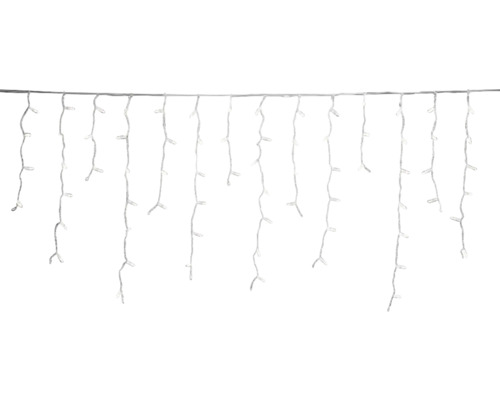 Rideau lumineux pluie de glace LED Konstsmide Connect 2,39 m + longueur du câble d'alimentation 10,1 m 100 LED couleur d’éclairage blanc chaud à intensité lumineuse variable Guirlande lumineuse glaçon pour intérieur et extérieur