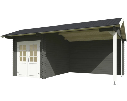 Holzgartenhaus mit Doppeltür und Vordach
