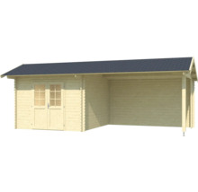 Holzgartenhaus mit Anbau und Doppeltür