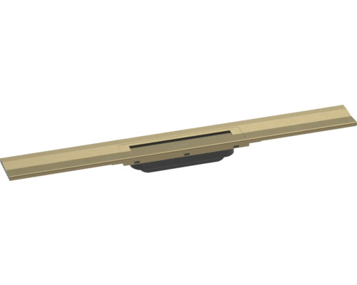 Fertigset Duschrinne hansgrohe RainDrain Flex 700 mm kürzbar brushed bronze Wandmontage 56050140 ohne Grundkörper