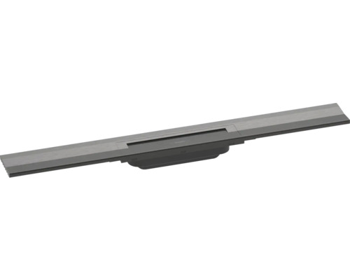 Fertigset Duschrinne hansgrohe RainDrain Flex 700 mm kürzbar brushed black chrome Wandmontage 56050340 ohne Grundkörper