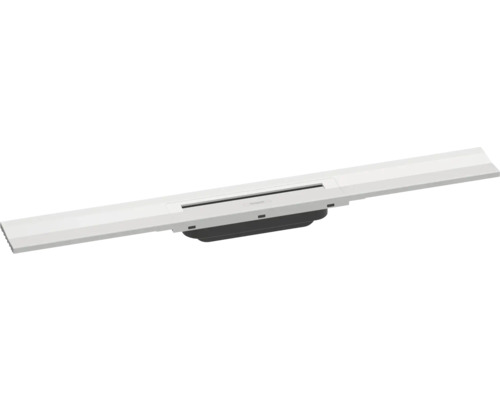 Fertigset Duschrinne hansgrohe RainDrain Flex 700 mm kürzbar weiß matt Wandmontage 56050700 ohne Grundkörper