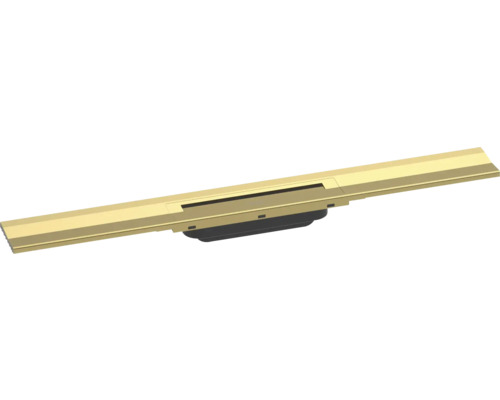 Fertigset Duschrinne hansgrohe RainDrain Flex 700 mm kürzbar polished gold optic Wandmontage 56050990 ohne Grundkörper