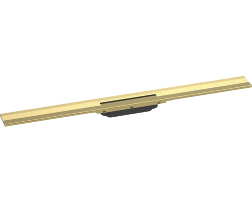Fertigset Duschrinne hansgrohe RainDrain Flex 900 mm kürzbar polished gold optic Wandmontage 56052990 ohne Grundkörper Duschrinne aus Metall