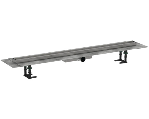 Duschrinne hansgrohe RainDrain Compact 1000 mm für flache Installation befliesbar 56171000 Edelstahl-Duschrinne mit Montagefüßen für Badezimmer
