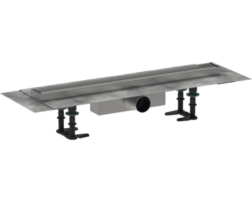 Caniveau de douche hansgrohe RainDrain Compact 600 mm peut être carrelé 56175000 Caniveau de douche en acier inoxydable avec pieds de montage sur carrelage