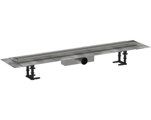 Caniveau de douche hansgrohe RainDrain Compact 900 mm peut être carrelé 56181000 Caniveau de douche métallique avec pieds de montage et écoulement