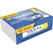 Piles alcalines Varta Universal Energy AAA, paquet de 12