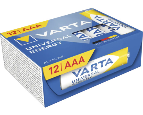Pile Varta Varta 1,5 V Universal AAA 12 pièces Piles alcalines Varta Universal Energy AAA, paquet de 12
