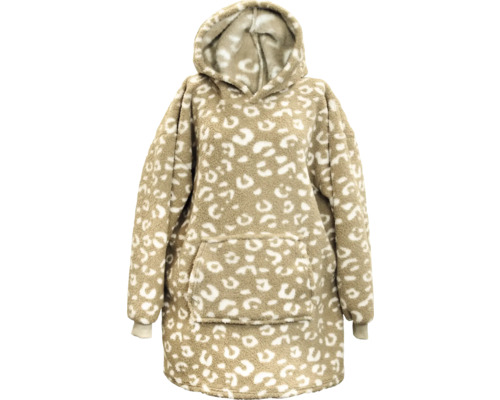 Kapuzenpullover Oversized Hoody Zion sand 70x50x87 cm Hoodie-Decke mit Leopardenmuster und Kapuze
