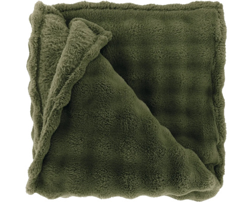 Wohndecke Bubble winter grün 220x240 cm Grüne Kuscheldecke aus Kunstfell