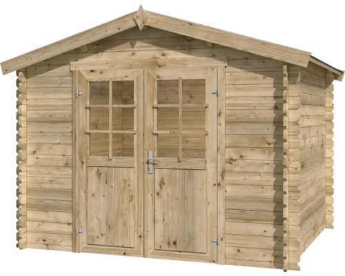 Holzgartenhaus mit Doppeltür und Fenstern