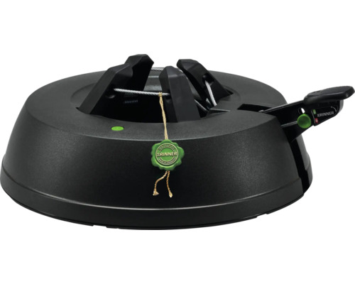 Pied pour sapin de Noël Krinner Comfort Grip+ S plastique hauteur d'arbre max. 2,3 m diamètre de tronc max. 11 cm noir Support de sapin de Noël noir avec label de qualité vert