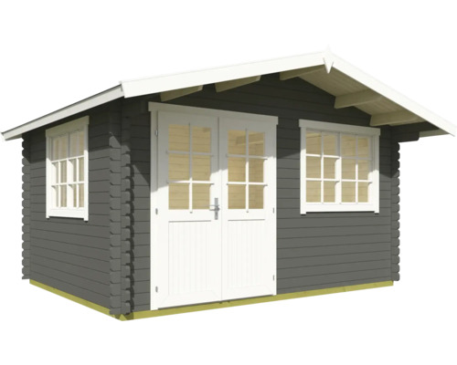 Holzgartenhaus mit Doppeltür und Fenstern