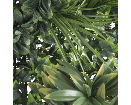 Mur végétal artificiel avec différentes plantes vertes
