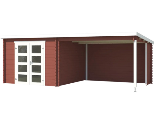 Holzgartenhaus mit Vordach und Doppeltür