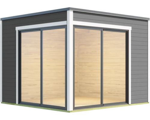 Gartenhaus mit Glasschiebetüren