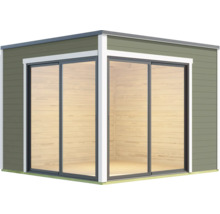 Modernes Gartenhaus mit Schiebetüren für den Außenbereich