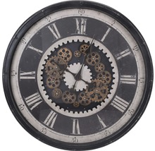 Dekorative Wanduhr mit Zahnrädern und römischen Ziffern