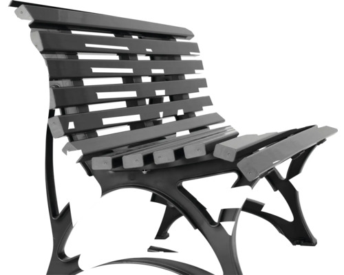 Banc de parc avec structure à lattes en métal