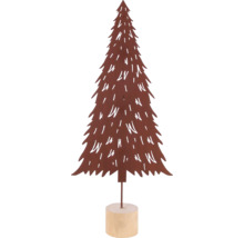 Arbre de Noël décoratif en métal sur socle en bois