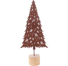 Sapin de Noël décoratif en métal sur socle en bois
