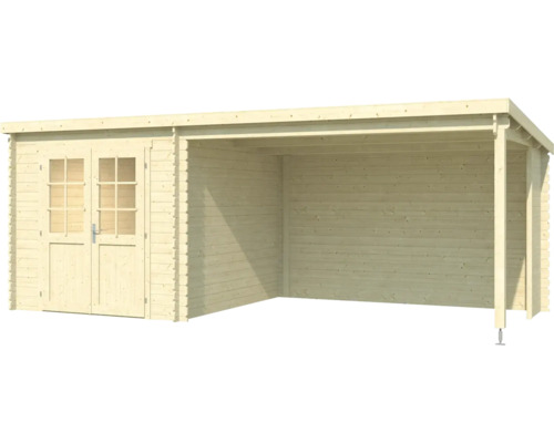 Holzgartenhaus mit Doppeltür und Vordach