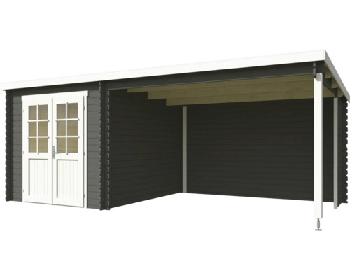 Holzgartenhaus mit Vordach und Doppeltür