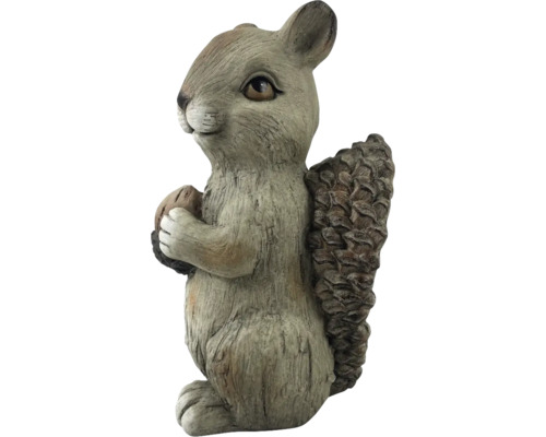 Figurine décorative de jardin : écureuil debout avec une noix
