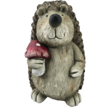 Figurine décorative de jardin hérisson en pierre artificielle avec champignon