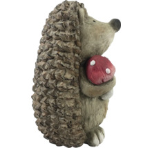 Figurine décorative hérisson avec champignon pour le jardin