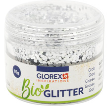 Glas mit grobem, silberfarbenem Bio-Glitter von Glorex Inspirations, 10g