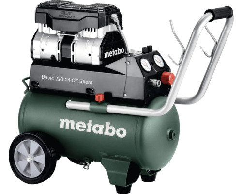 Compresseur Metabo Basic 220-24 OF Silent avec roues et poignée
