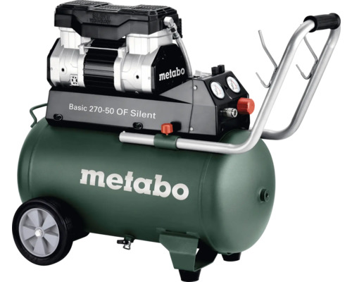 Compresseur Metabo Basic 270-50 OF Silent avec roues et poignée de transport