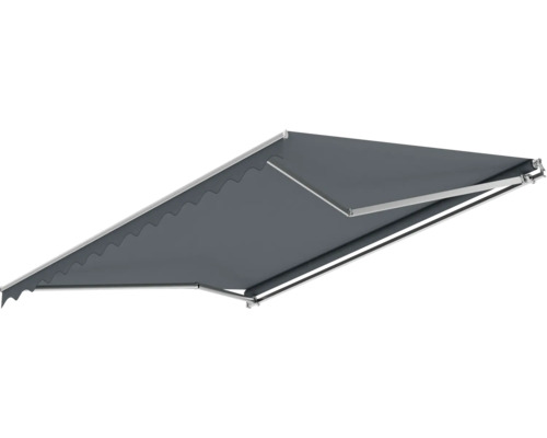 Gelenkarmmarkise 3x2,5 Stoffdessin 2327 (Basalto) Gestell RAL 9006 weißaluminium Handkurbel Rechts inkl. Handlurbel Gelenkarmmarkise 3x2,5 Stoffdessin 2327 (Basalto) Gestell RAL 9006 weißaluminium Handkurbel Rechts inkl. Handlurbel