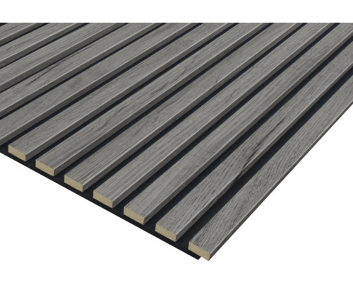 Panneau acoustique Night Oak plaxé sur 3 côtés 2670 x 572 x 19 mm
